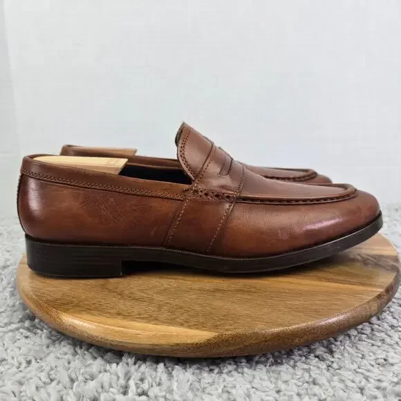 Cole Haan Mens 9.5M Jefferson Grand Brown Leather Casual Lifestyle Penny Loafer - Picture 3 of 13